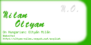 milan oltyan business card